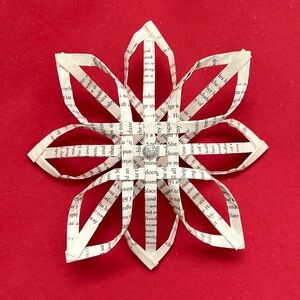 Handmade Upcycled Swedish Star Holiday Decor in Holiday Tin